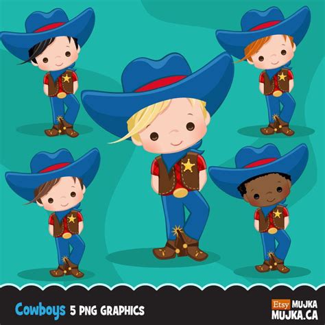 Cowboy Clipart Wild West Cute Cowboy Clipart Red And Blue Cowboy Boots