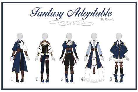 Closed Adoptable Fantasy Outfit 43 By Rosariy On Deviantart