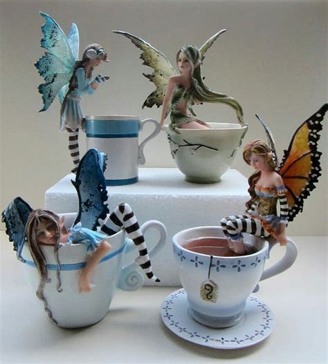 Fairy Figurines Tea Cups Amy Brown Fairies