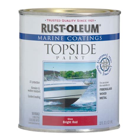 Rust Oleum Gloss Marine Boat Topside Paint Brilliant Red 1 Qt