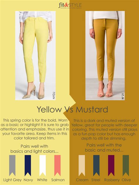 Color Lesson Yellow Vs Mustard Fit And Style Yellow Jeans Outfit