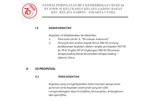 Contoh Proposal Kegiatan Hut Ri - Galeri Sampul