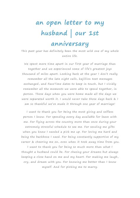 Happy Anniversary To My Husband Letter For Your Needs Letter Template