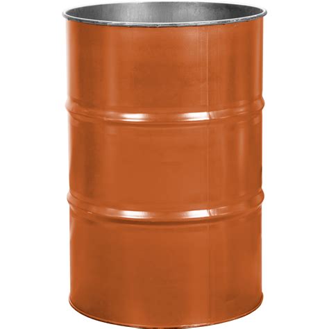 55 Gallon Sun Orange Steel Drum, Reconditioned (No Cover)