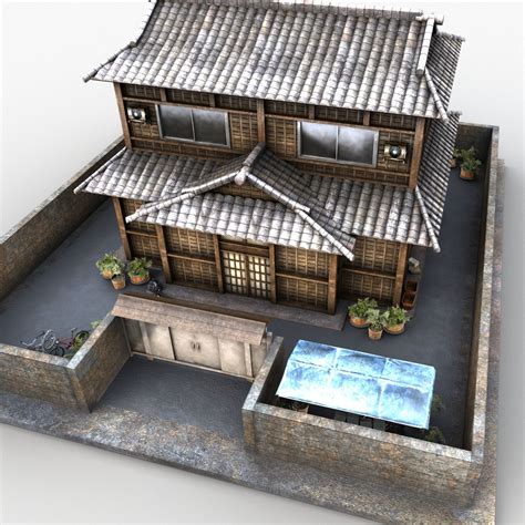 Players can purchase a house of their own or together with members of their free company. Japanese Style House 0035 3D model | CGTrader