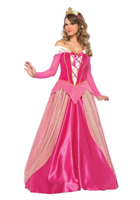 Adult Aurora Costume Deluxe Sleeping Beauty Princess Gorgeous Halloween Carnival Cosplay Pink