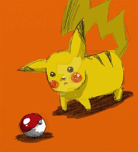 Pikachu And The Pokeball By Luciferhart On Deviantart