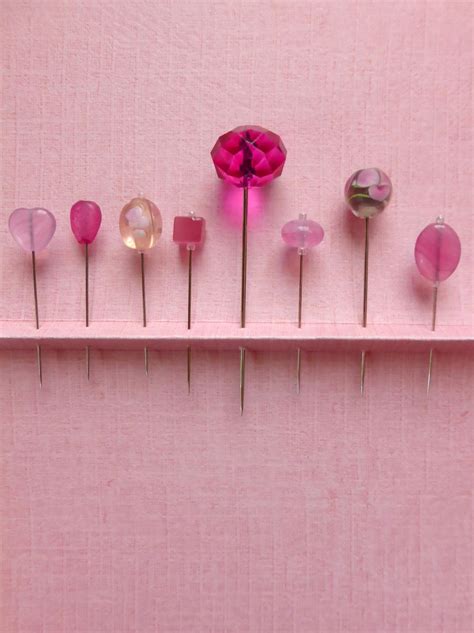 Assortment Of Pink Straight Pins Set Of 8 Assorted Mixed Etsy