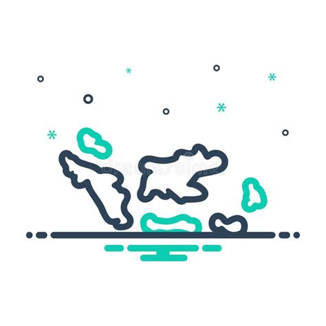 Mix Icon For Indonesian Map And Asia Stock Illustration Illustration