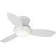 The conept ii ceiling fan includes an integrated 14 watt dimmable led light module in white opal glass. 44" Minka Aire Concept II White Hugger Ceiling Fan ...