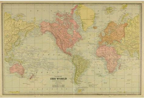 Chart Of The World 1890 Map Antique Maps Vintage World Maps