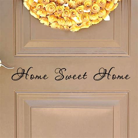 Home Sweet Home Quote Wall Stickers Vinyl Lettering Word For Front Door