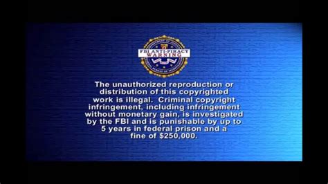 Any Views All Films And Fbi Anti Piracy Warning Screen Youtube
