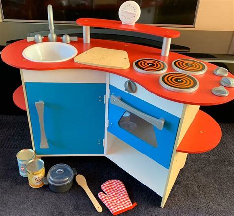 Melissa And Doug Sturdy Wooden Curved Play Toy Kitchen In Chesterfield