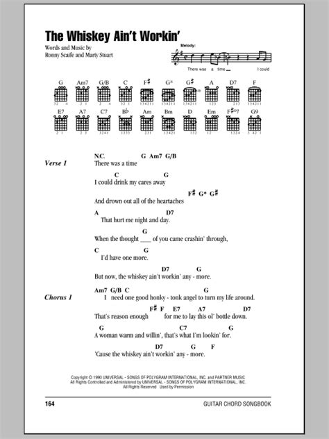 It's all about to change. The Whiskey Ain't Workin' sheet music by Travis Tritt and Marty Stuart (Lyrics & Chords - 80147)