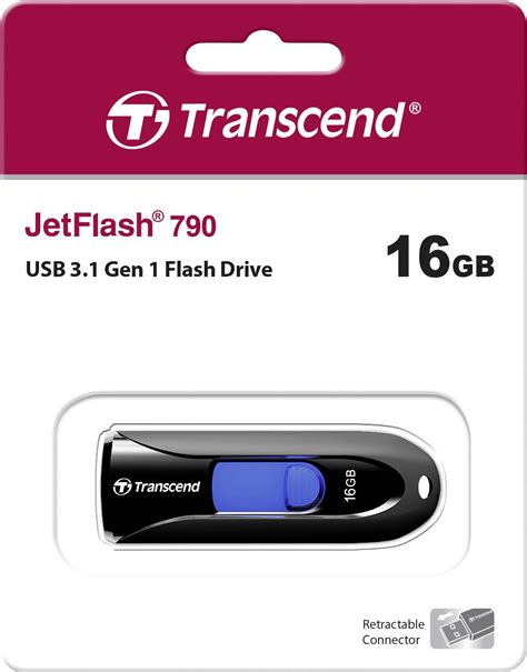 Transcend Jetflash 790 Usb Stick 16 Gb Black Blue Ts16gjf790k Usb 32