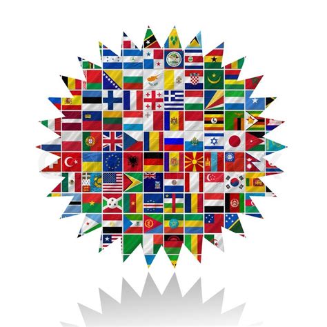 Flags Of The World With Icon Set Stock Image Colourbox