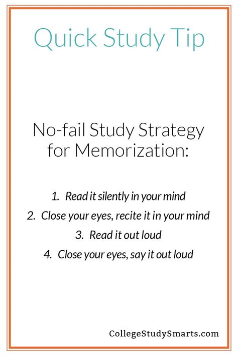 Quick Study Tips No Fail Strategy For Memorization College Study