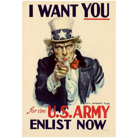Uncle Sam I Want You For Us Army Wwii War Propaganda Art Print Poster