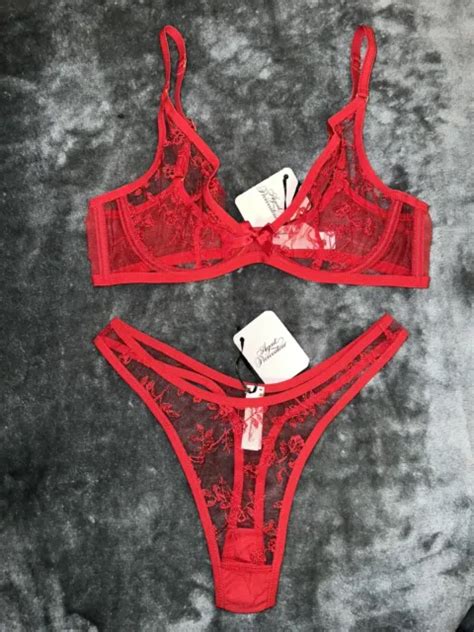 Stunning Agent Provocateur Bra And Thong Matching Set Size 32c2 8 New