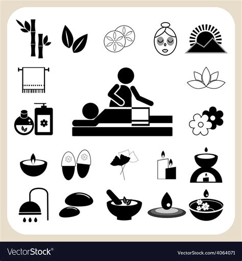 Set Of Spa And Massage Icons Royalty Free Vector Image