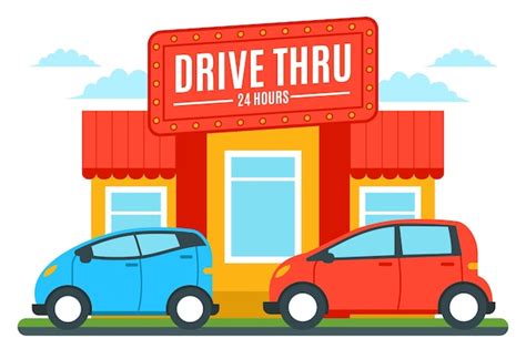 Free Vector Drive Thru Sign Illustration