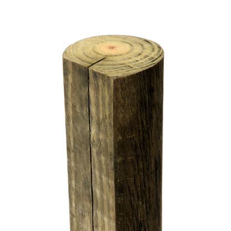 5 X 3 X 8 Round Treated Wood Fence Post In The Wood Fence Posts