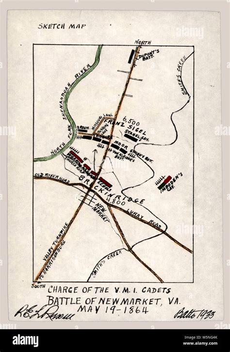 Civil War Maps 0248 Charge Of The Vmi Cadets Battle Of New Market Va
