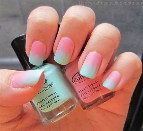 A Very Light And Charming Gradient Themed Nail Art In Pink And Sky Blue