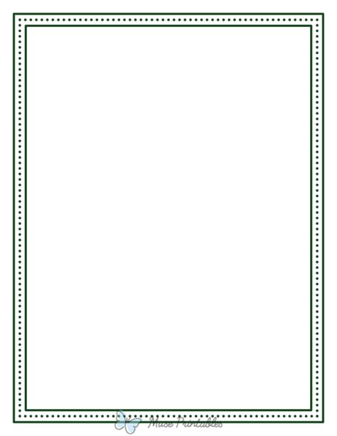 Printable Dark Green Dotted Frame Page Border