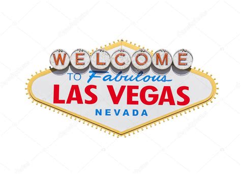 Las Vegas Welcome Sign Diamond Isolated With Clipping Path Stock Photo