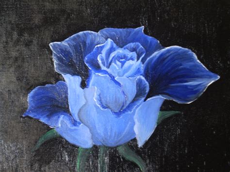 An Abstract Painting Of A Blue Rose Image Abyss