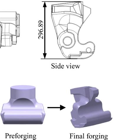 Coupler Knuckle And Its Forming Procedure A Three Views Of Forged