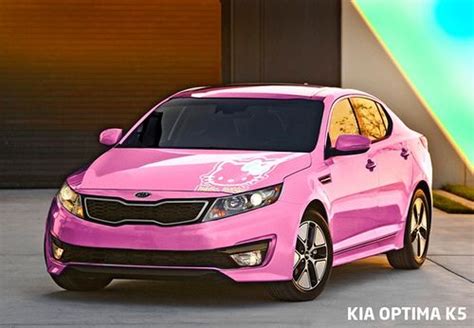 Look Its Hello Kitty A Beautiful Pink Kia Optima With Hello Kitty