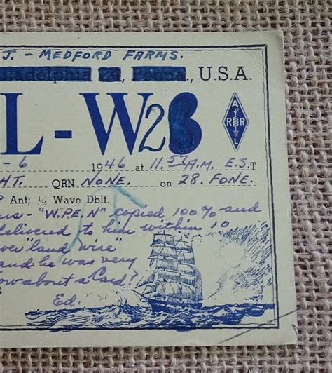 Vintage Qsl Radio Post Card Amateur Radio Call Card Postmark Etsy