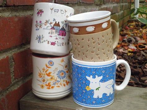 Shop our beautiful collection of country inspired items, ranging from clock & cushions to teapots & cake tins. 4 Vintage Farmhouse Cottage Style Coffee Cups / Mugs ...