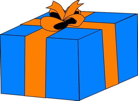 Blue Gift Box Clip Art At Clker Com Vector Clip Art Online Royalty