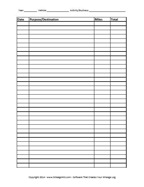 Osha may reference during an inspection. Free Printable Mileage Log | Mileage tracker printable ...