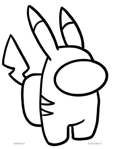 Among Us Coloring Pages - Coloring with Kids | Pikachu coloring page