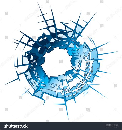 Bullet Hole Glass Vector Illustration Stock Vector Royalty Free