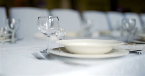 Decorated Table For Luxury Elegant Dinner Dinner Romance Background