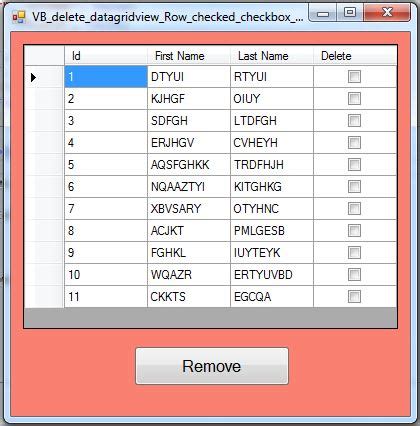 VB NET How To Delete DataGridView Row Checked Cell In VB NET C