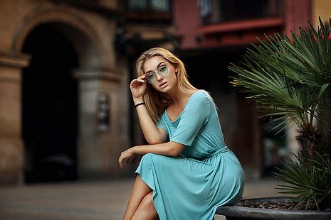 Free Download Women Dmitry Arhar Blonde Portrait Women With Glasses Face HD Wallpaper