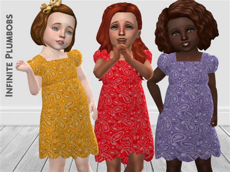 Ip Toddler Paisley Dress By Infiniteplumbobs At Tsr Sims 4 Updates