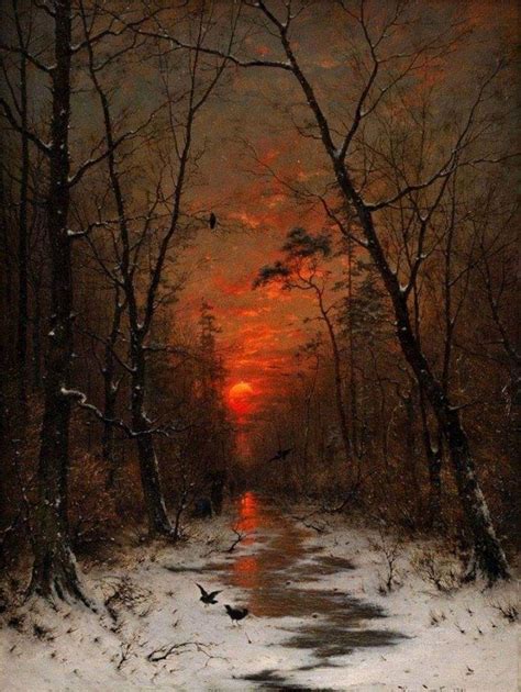 Heinrich Gogarten Winter Landscape Landscape Paintings Forest Painting