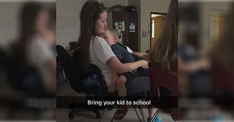 Instead Of Skipping School She Brought Her Brother To Class With Her