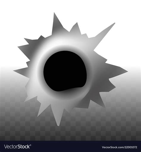 Bullet Trace Hole In Wall Shape Transparent Vector Image