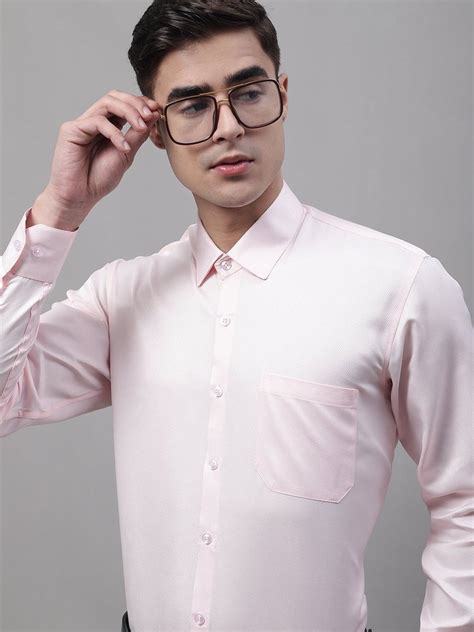 Men S Pink Dobby Textured Formal Shirt At Rs Men Cotton Shirts