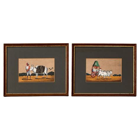 Indian Reverse Glass Paintings At 1stdibs Indian Glass Painting