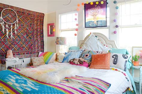 A Hippie Rainbow Boho Apartment In Oakland Bedroom Boho Bohemian